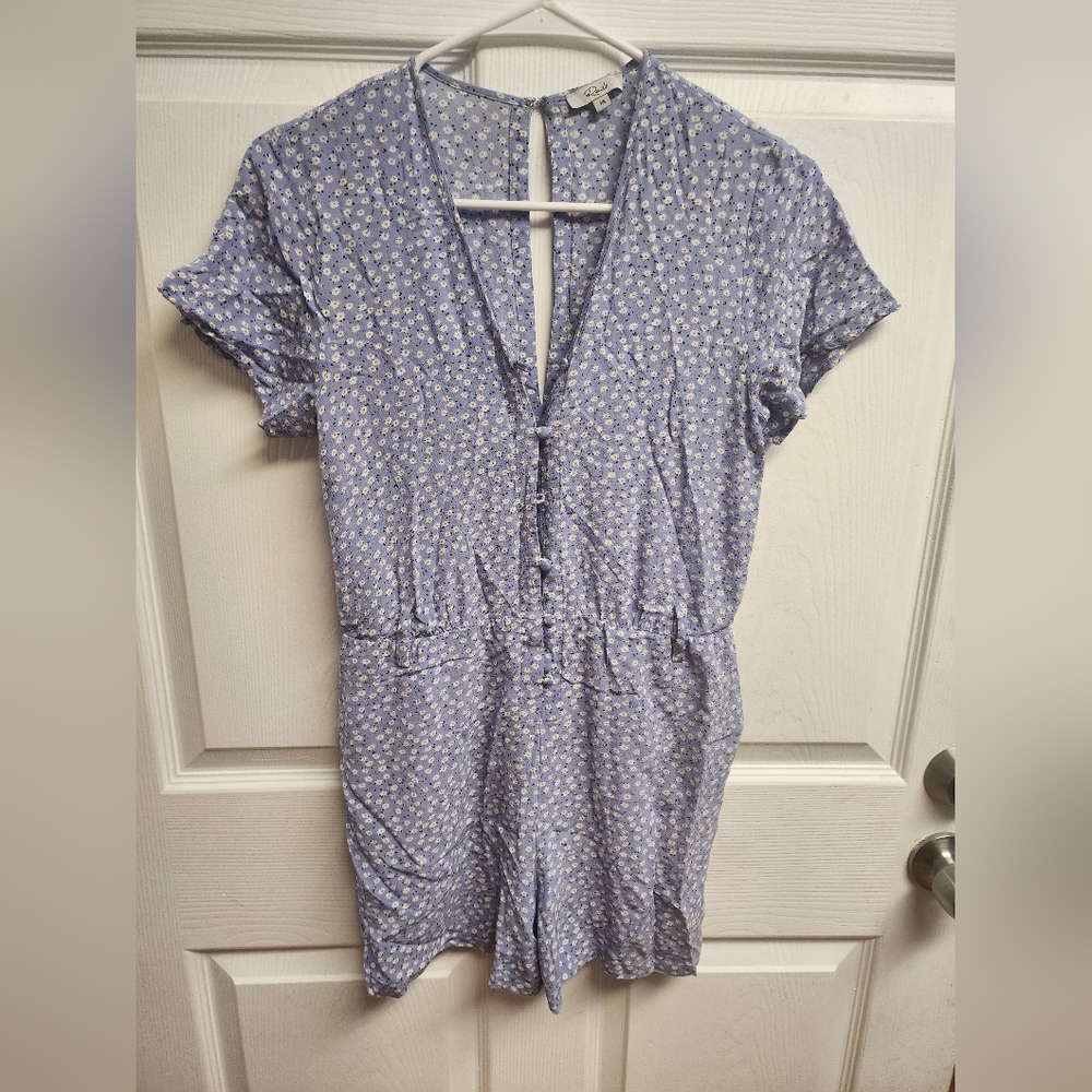 Rails Sophia Romper in Sky Blue Daisies, Size XS